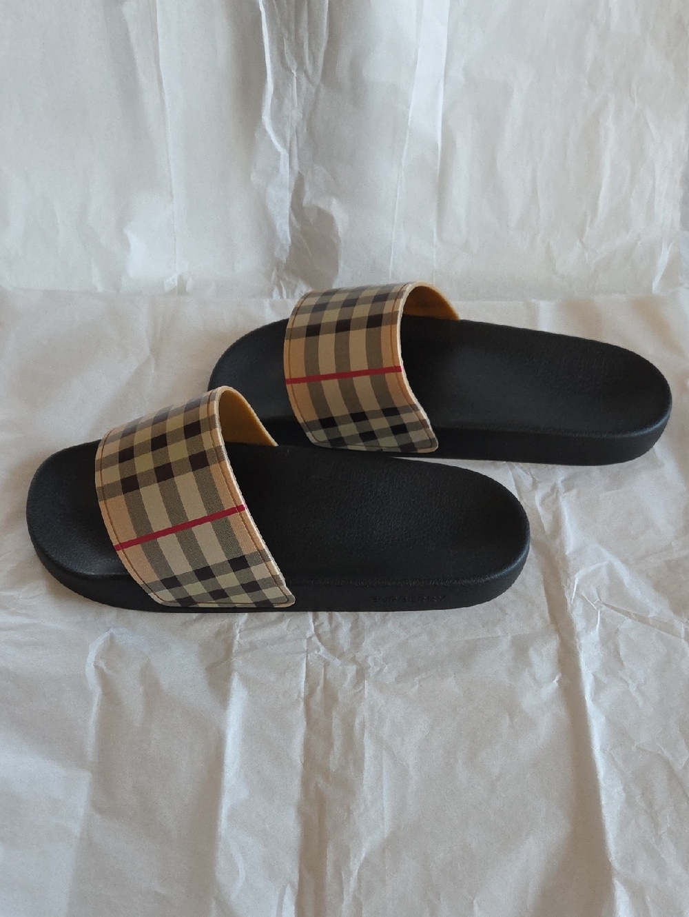 Burberry Vintage Check Archive Beige Slide Sandals - Picture 3 of 9